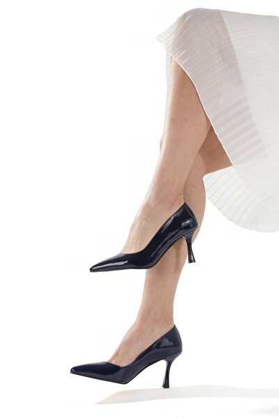 Catelyn Women's Navy Blue Stiletto Pointed Toe 9 cm High Heeled Shoes