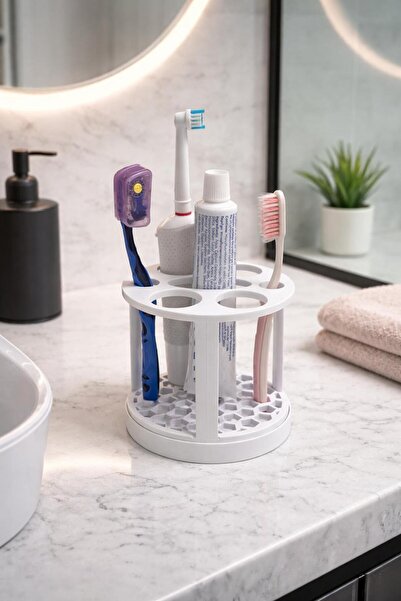 SONMEZSTORE BANYO DÜZENLEYİCİ, DİŞ MACUNU-DİŞ FIRÇASI STANDI, ALT TEMİZLİK TA...