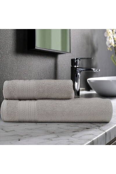 Lenjerii Deosebite Set of 2 100% Cotton bath towels in gift box, terry 500 GS...