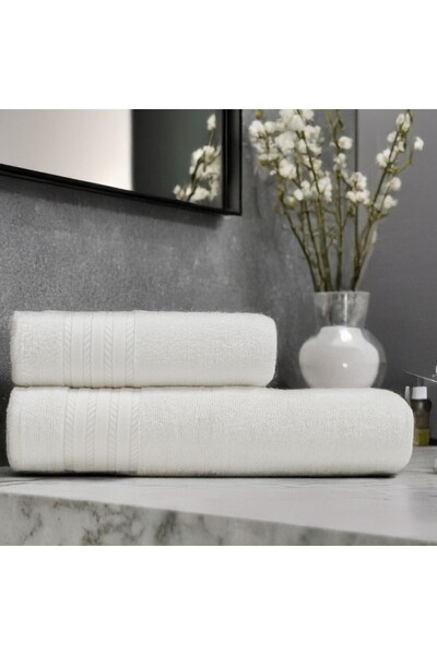 Lenjerii Deosebite Set of 2 100% Cotton bath towels in gift box, terry 500 GS...