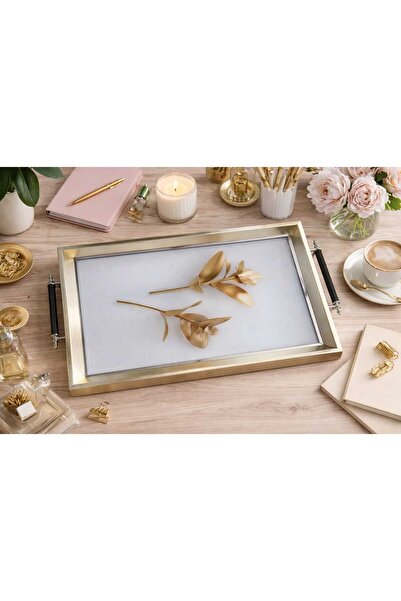 AiroBazar Luxury Decorative Presentation Tray 43X30 Cm, Black Serving Tray wi...