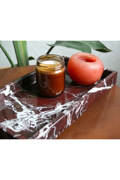 Generic Red Marble Tray size 33x17x3cm