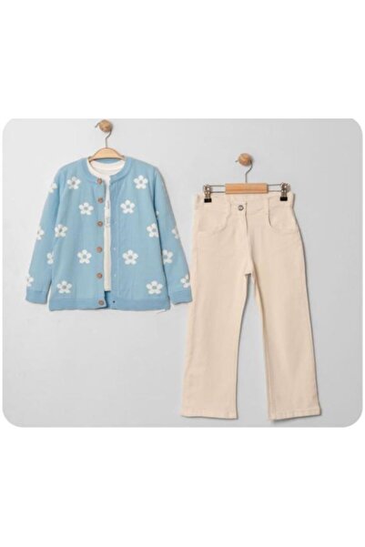 ES KIDS Girl's Floral Cardigan Triple Set