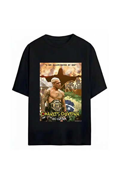 SVART WEAR Tricou oversize unisex cu imprimeu Charles Oliveria