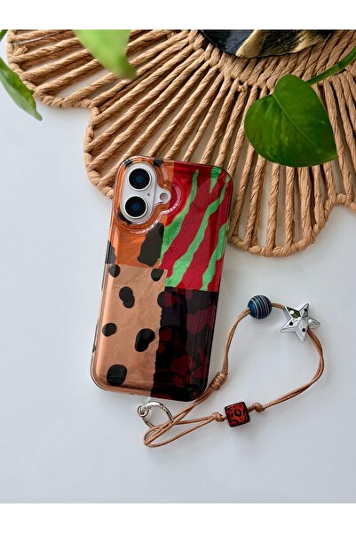 Go Aksesuar Iphone 16 Uyumlu Shine Charm Leopar Tasarımlı Oyuncaklı Esnek Sil...