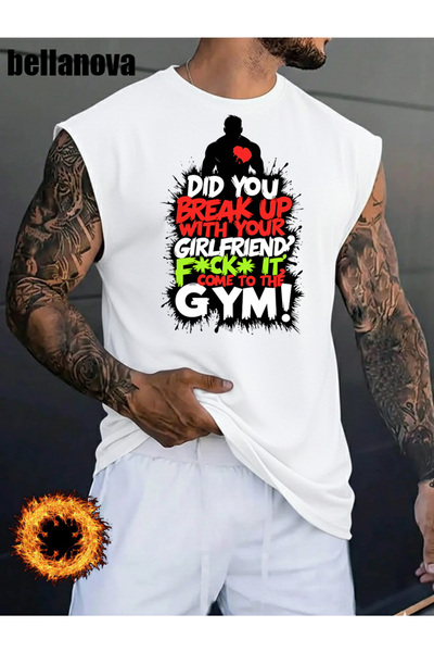 valeriae Ανδρικό λευκό εμπριμέ μπλουζάκι από βαμβάκι με λαιμόκοψη ποδηλάτου σ...