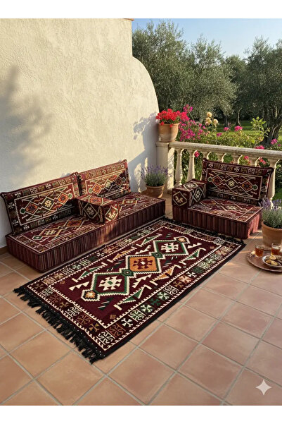 BAKIRÖZÜ HOME 20 cm Kalınlıklı Şark Köşesi Takımı - 70x190 + 70x95 Anadolu Bo...