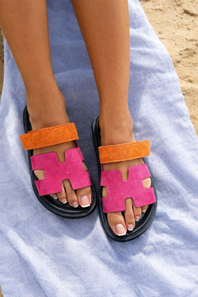 MoonliWear Papuci cu bandă cu arici pentru femei, sandale în formă de H