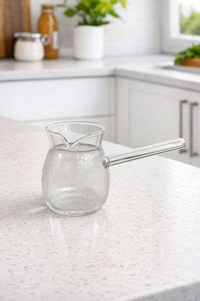 Chefstar KULPLU CAM CEZVE SÜTLÜK - ISIYA DAYANIKLI CAM