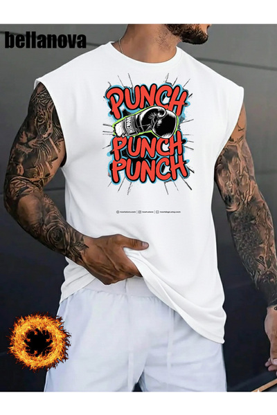 valeriae قميص رجالي أبيض مطبوع بقصة واسعة من القطن وياقة دائرية