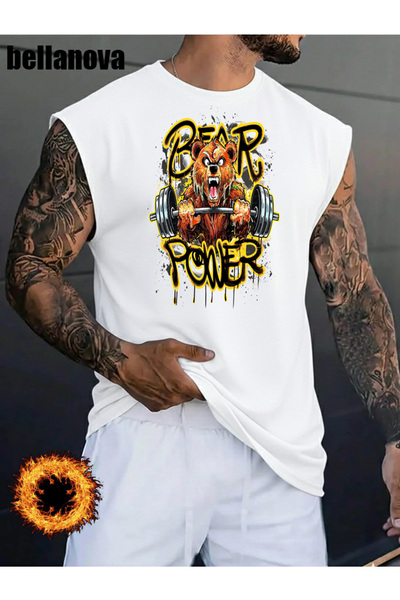 valeriae قميص رجالي أبيض مطبوع بقصة واسعة من القطن وياقة دائرية