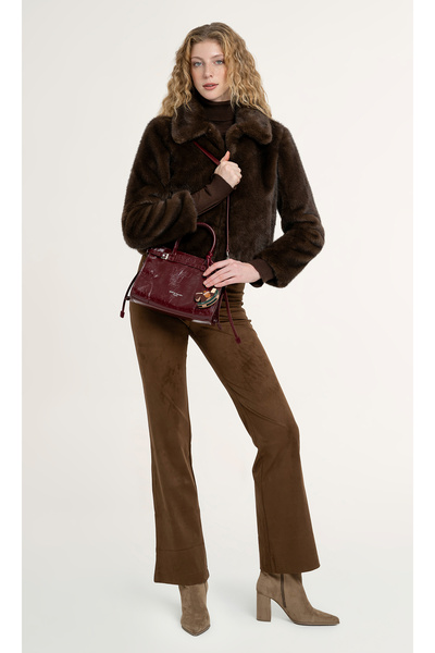 Pierre Cardin Red Zipper Closure Adjustable Detachable Strap Women's Shoulder...