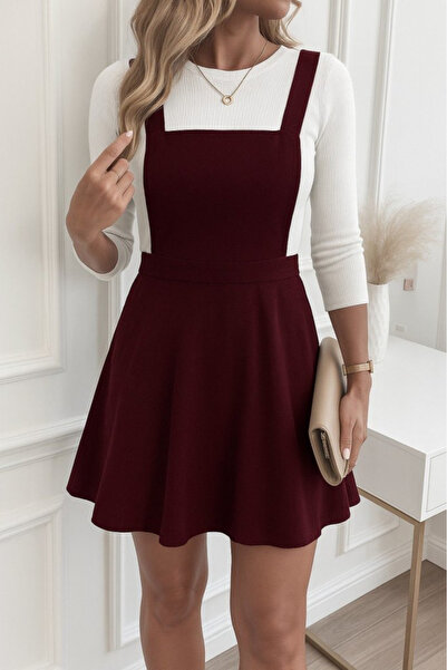 modablask Women’s Strappy Short Flared Velvet Mini Dress With Cross-Back Detail