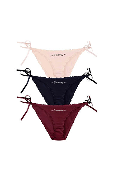 delis Set 3 perechi de chiloti din bumbac, pentru dama, 38655, Multicolor