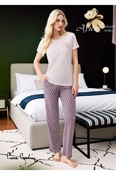 Pierre Cardin Women's Short Sleeve Printed Pajama Set - Modal & Cotton Comfor...