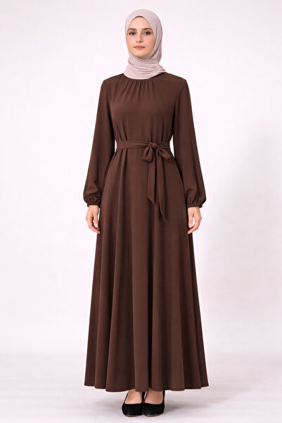 nevmira Collar Gathered Comfortable Fit Dress