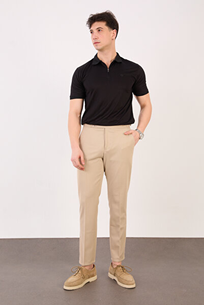 Erkek Taş Slim Fit İtalyan Kesim Yan Bel Toka Detaylı Pantolon 011 Model