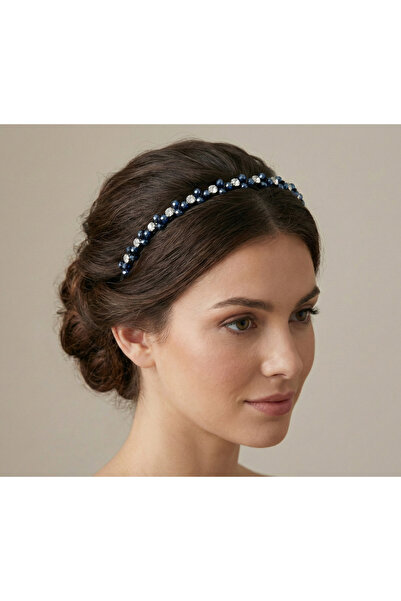 gelinmz Coroană de mireasă cu perle și pietre de cristal