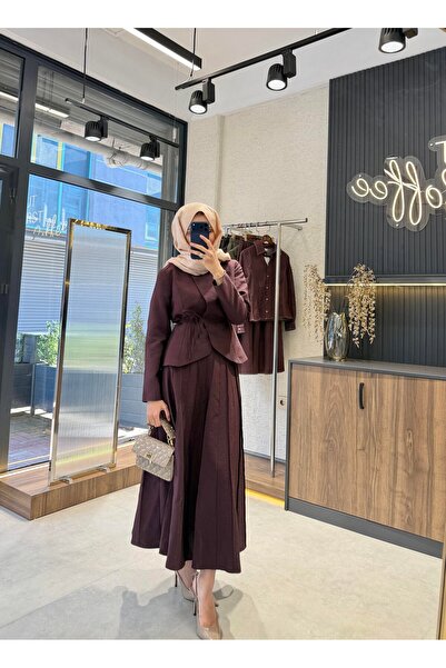 secret of VALORIA Elera Premium Hijab Tie-Dye Detailed Jacket and Skirt Set