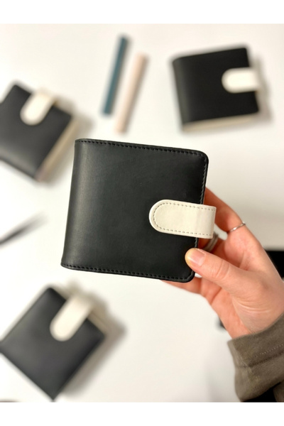 Kağıt Gemi Dükkan Mini crno-bela magnetna PU Koža korica, 80 listova, održiva...