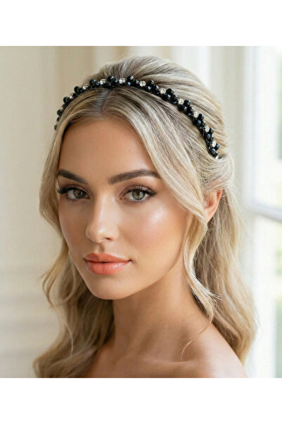 gelinmz تاج العروس المزين باللؤلؤ والكريستال مع عصابة رأس