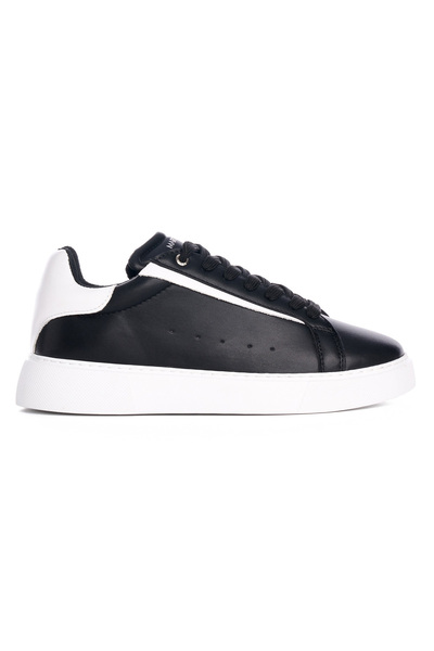 martin valen Axino Men's Casual Black Sports Shoes – White Detailing