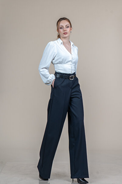 MissVina High Waist Belted Classic Pocket Trousers 30362
