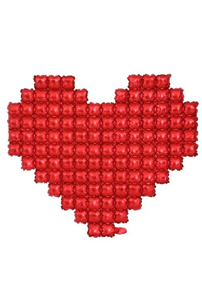 Flippy Foil Balloon, Flippy, Heart Pattern, 120 x 135 cm, Red