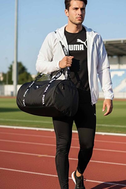 Puma حقيبة رياضية سوداء للجنسين - حقيبة كتف يدوية للتدريب واللياقة البدنية-V2