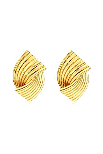 ASN Golden earrings, made of stainless steel, blown with 18k gold, fan shape,...