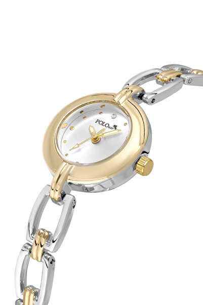 Polo Air ساعة يد نسائية أنيقة بسلسلة ذهبية وفضية اللون PL-1591B3x