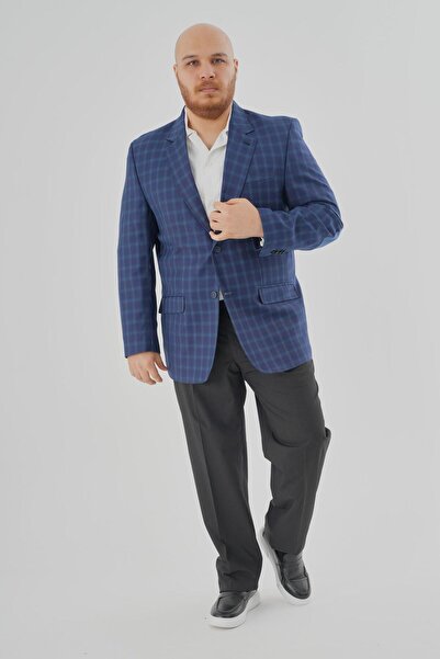 ALEXANDERGARDI Men's Plus Size Checkered Pattern Jacket