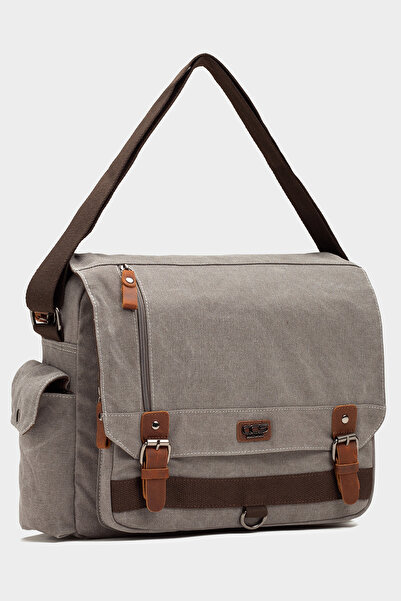 ÇÇS 31466 Canvas (Cotton) Messenger Bag with Shoulder Strap Crossbody Bag Gray