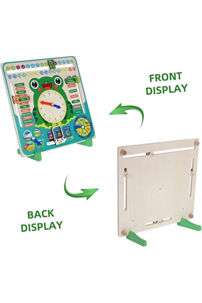 Generic Montessori Wooden Calendar Clock for Kids | Time, Date, Weather & Seasons Learning Board | Educational Toy Age 3+