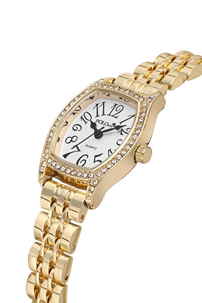 Polo Air ساعة يد نسائية ذات أرقام كلاسيكية لون ذهبي PL-1592B1x