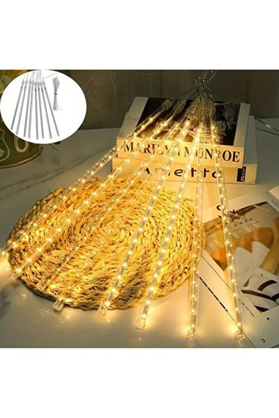 Forestia Yağan Meteor Yağmur LED 50 Cm 8 Tüp İç Ve Dış Mekan Aydınlatma Dekor...