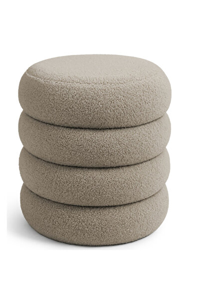 SERSIMO SNUGGO pouf with storage space, teddy material, 42x45 cm, mocha