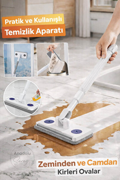 Anadolu Saray Mini Mikrofiber Temizlik Paspası 360° Döner Başlıklı Ayarlanabi...