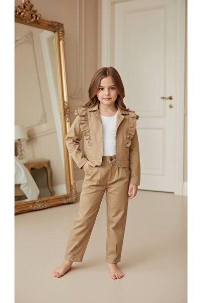 Alvadonna SET DUBLU PENTRU FETE: JACHETĂ ȘI PANTALONI DIN DENIM CU DETALII FI...