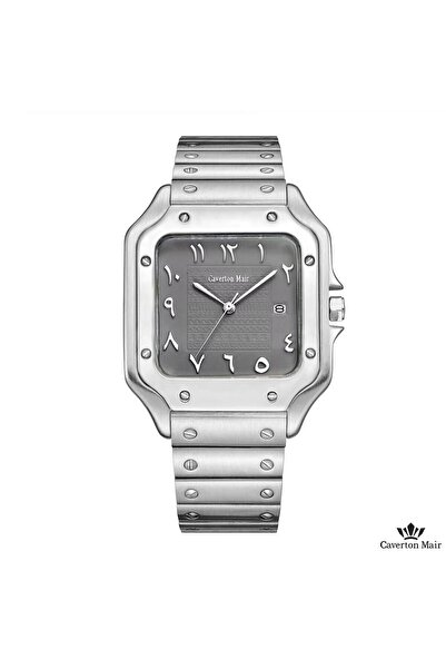 Zarif Classic men's wristwatch with steel strap and Arabic numerals - Kaa Car...