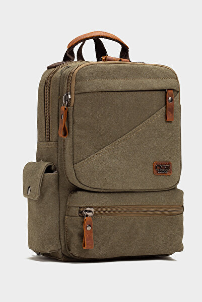 ÇÇS 31518 Canvas (Cotton) Bodybag Bag Backpack Chest Bag Green