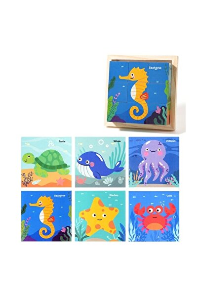 Flippy Wooden Puzzle, Flippy, 9 Cubes, 6 Pieces, 4-6 Years, 11 x 11 x 3.2 cm,...