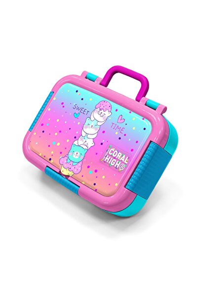 Coral High Παιδικό πολύχρωμο μπολ φαγητού από ανοξείδωτο ατσάλι με σχέδιο γάτ...