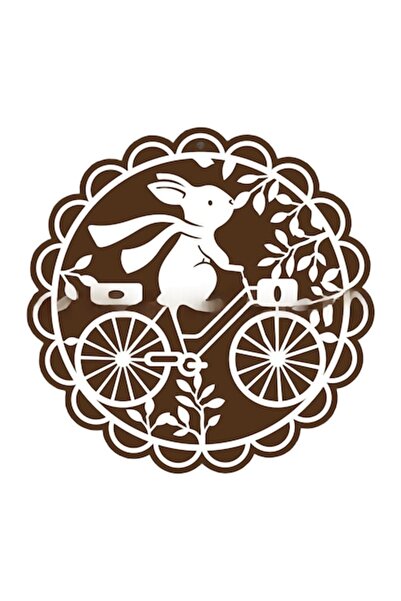 OEM Set of 5 Easter Plate Holders 18 cm – Bunny on Bicycle, Spring Festive Decor