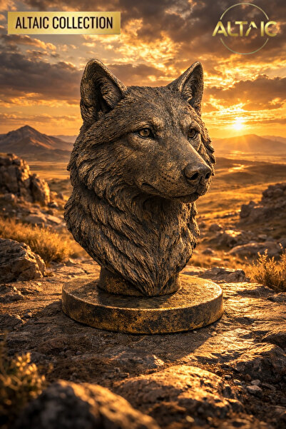 altaic art Altaic Kurt Başı Masa Süsü