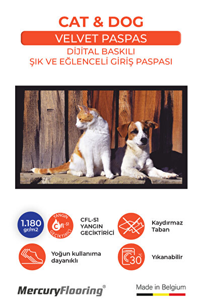 Zemincim Cat & Dog Paspas – Dijital Baskılı Şık ve Eğlenceli Giriş Paspası