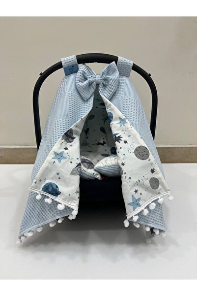 BUSEBABYHOME Blue Stroller Cover and Stroller Cushion Set of 2