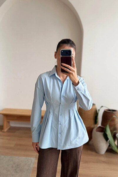 Sorridi Belden Oturtmalı Tasarım Poplin Gömlek