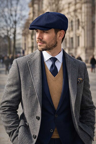 Göksu Şapka Men's Winter Cap British Style Peaky Blinders Newsboy Trend 8-Pie...