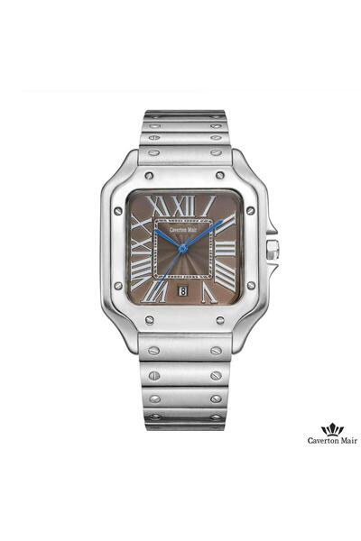 Zarif Classic men's wristwatch, steel strap, with Roman numeral dial - Cartiera